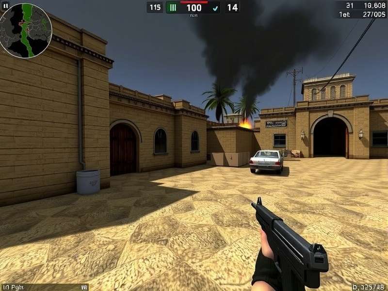 Counter Strike Source v34 gameplay screenshot showing intense action