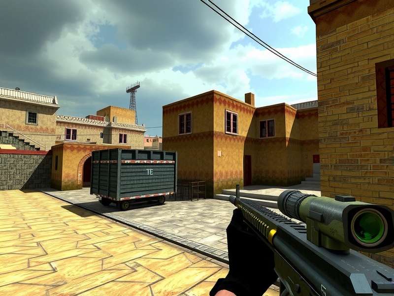 Counter Strike 1.6 Steam gameplay showing a terrorist planting the bomb on de_dust2
