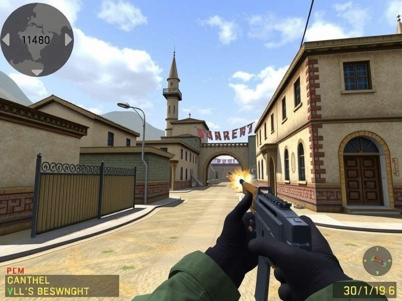 Counter Strike 1.6 intense gameplay action on de_dust2 with AWP scope