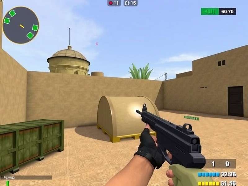 Counter Strike 1.6 gameplay screenshot featuring de_dust2 map with Indian server banner