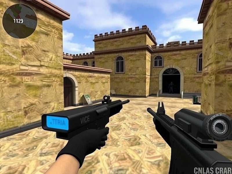 Counter Strike 2 gameplay with custom crosshair overlay showing pro settings